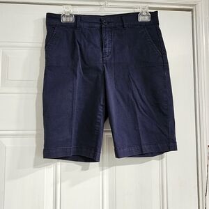 PNYDJ Women's Navy Flat Front Chino Shorts